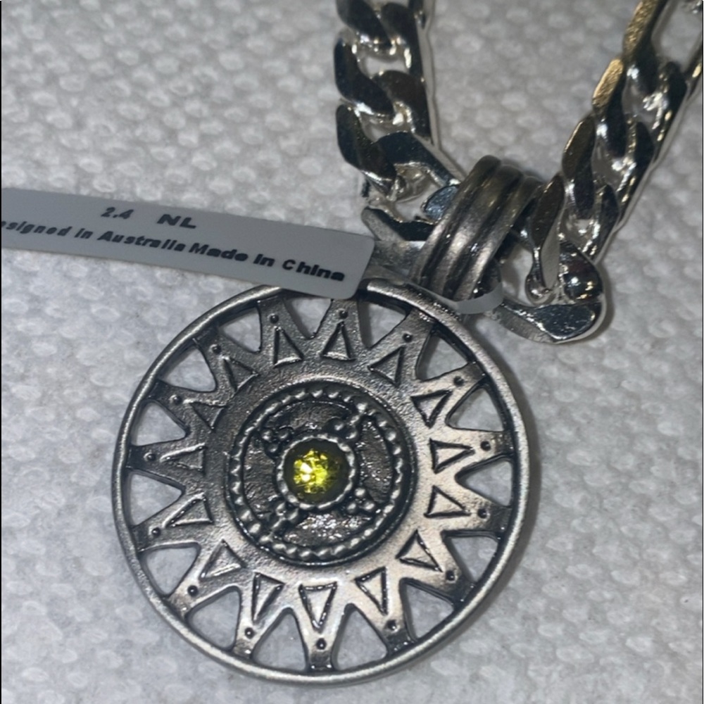 .925 SOLVER FIGARO 24”  TITANIUM DIAL CANARY STONE